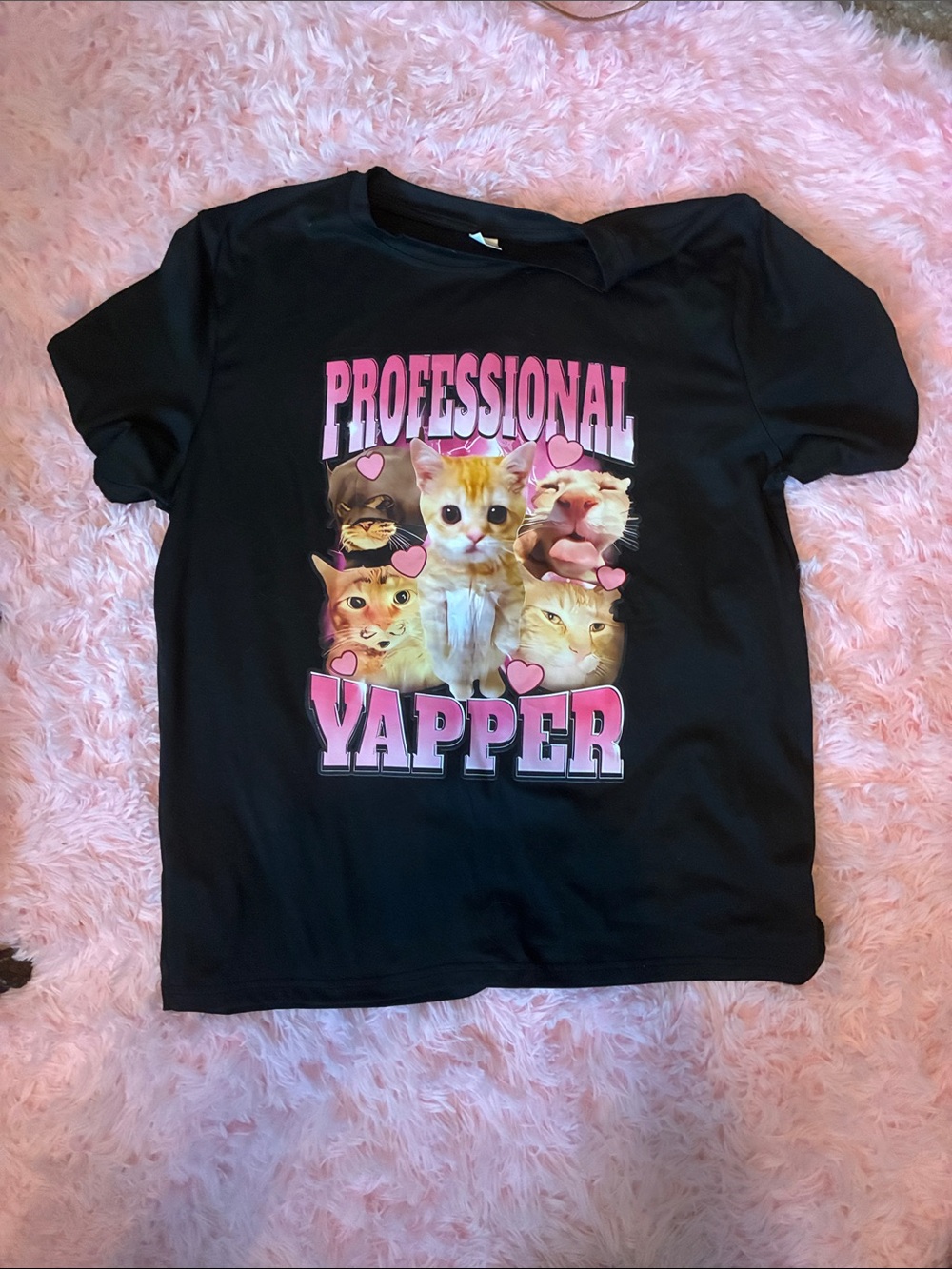 Black 'Professional Yapper' Kittens Graphic Tee